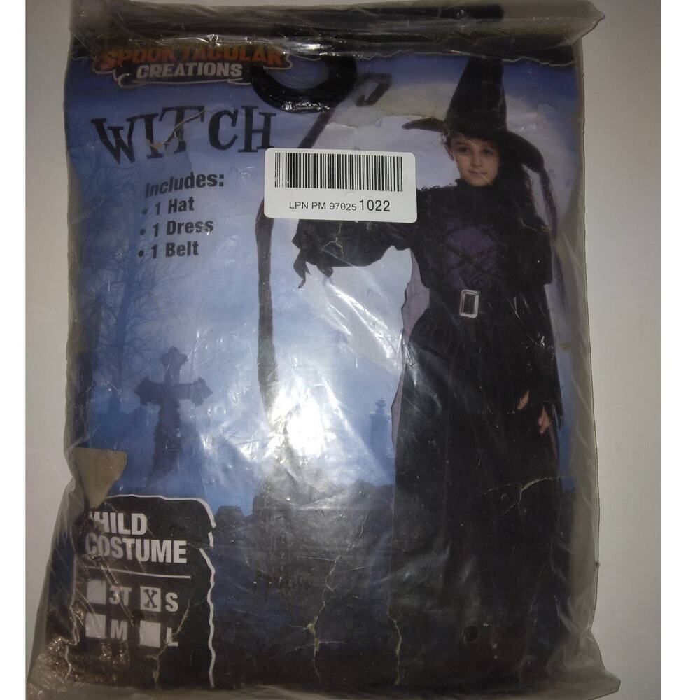 WITCH Halloween Costume, by Spooktacular - Child Small - New With Tags